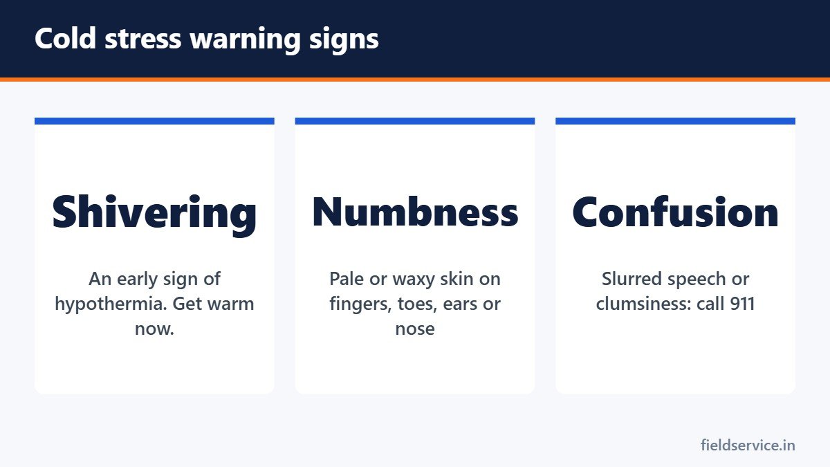 Cold stress warning signs