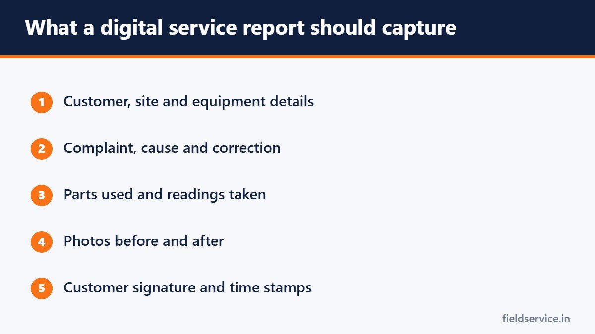 What a digital service report should capture