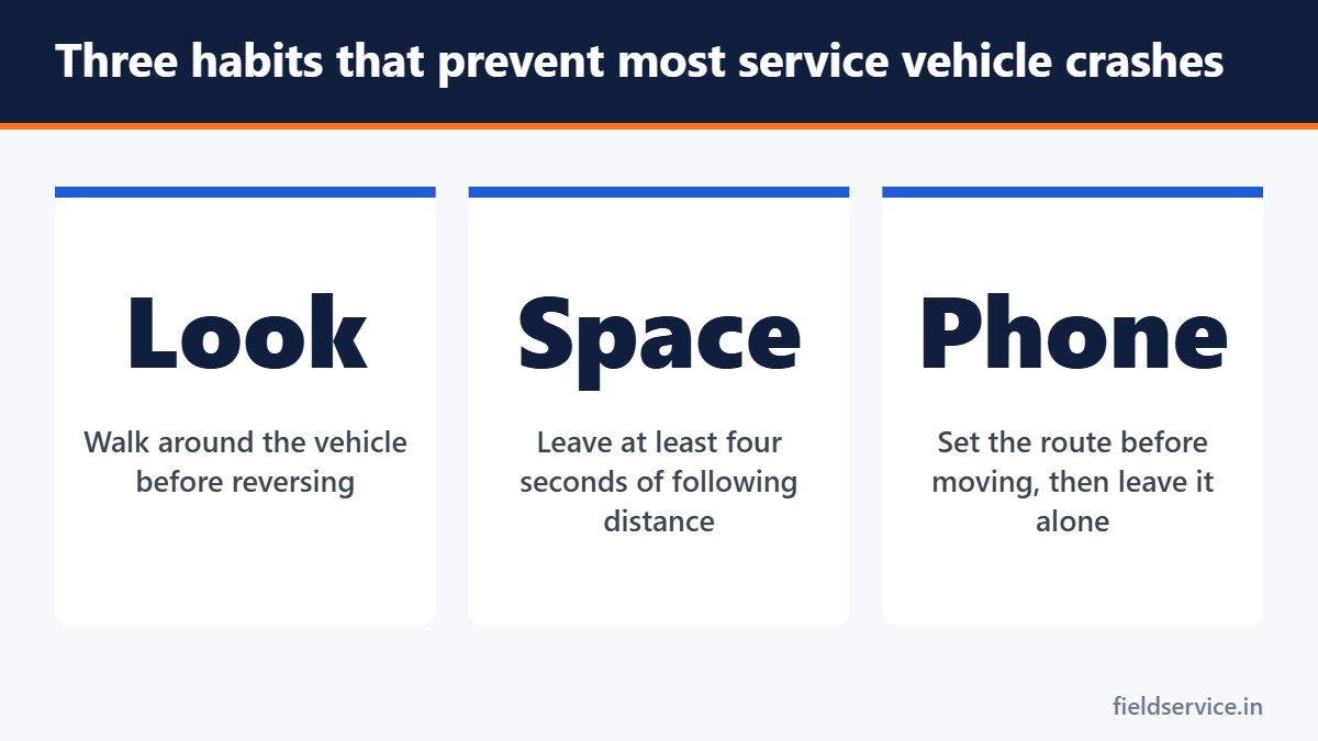 Three habits that prevent most service vehicle crashes