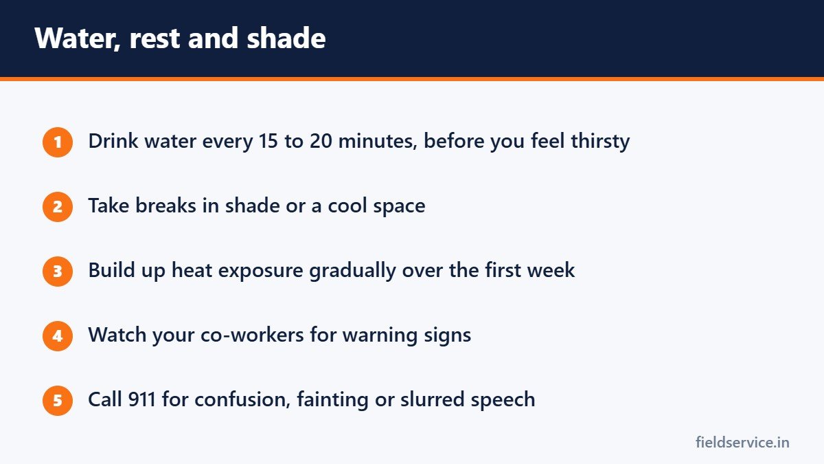 Water, rest and shade