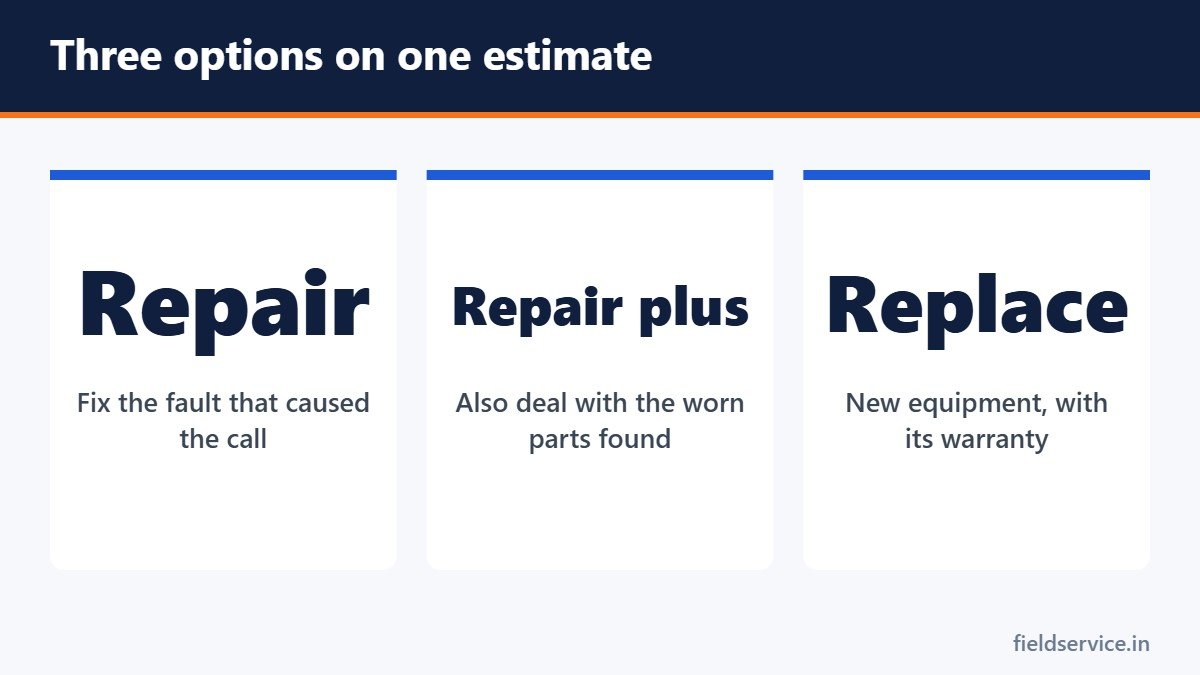 Three options on one estimate