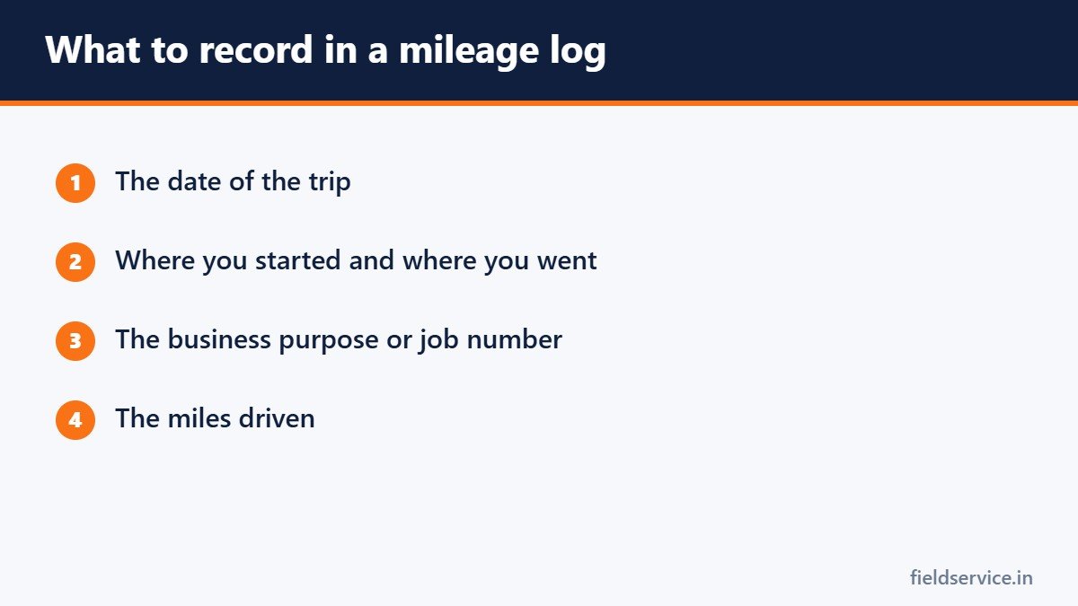 What to record in a mileage log