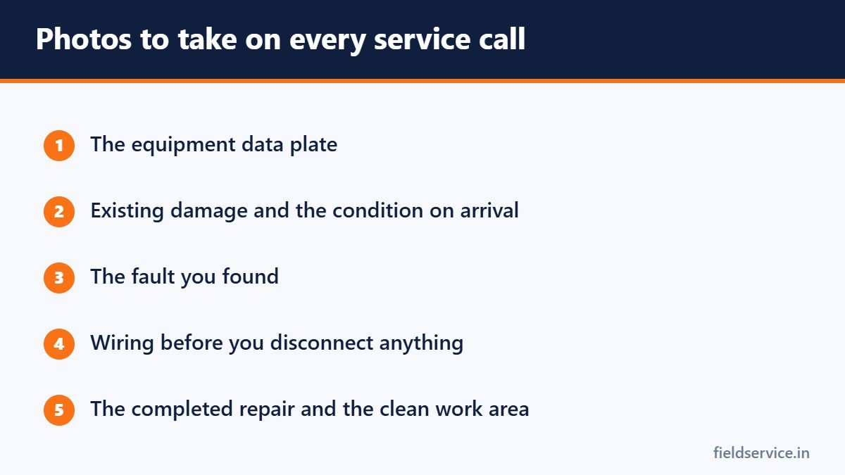 Photos to take on every service call
