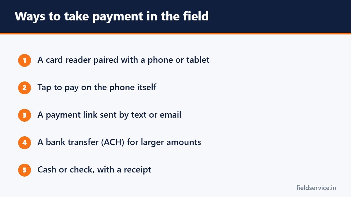 Ways to take payment in the field
